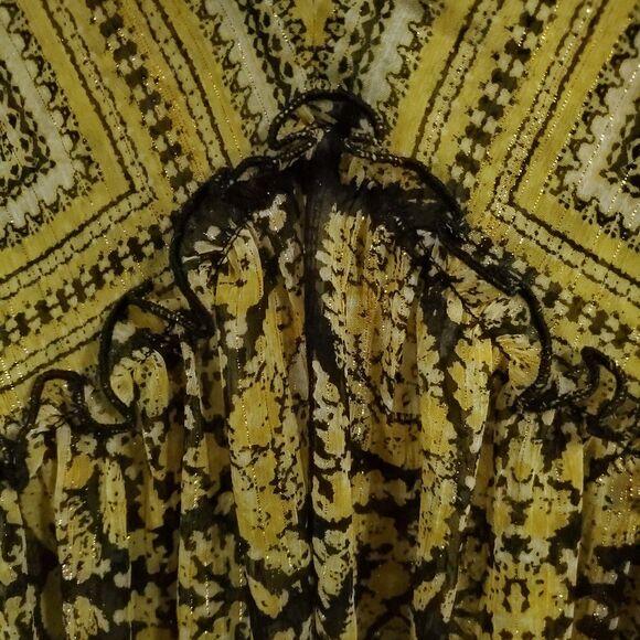 Rose + Olive Bohemian Look 3/4 Sleeves Flowy Shimmer Size L - Picture 7 of 16